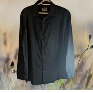 Unlisted Kenneth Cole Large slim fit button down 16-16.5 black men's shirt